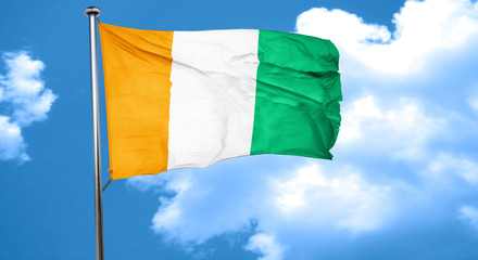 Naklejka na ściany i meble Ivory coast flag waving in the wind
