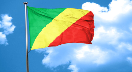 Congo flag waving in the wind