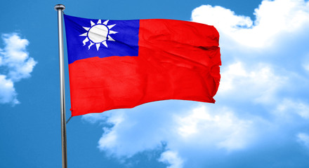 Republic of china flag waving in the wind