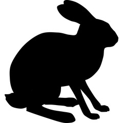 Obraz premium rabbit silhouette. black illustration. animal icon