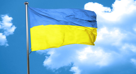 Ukraine flag waving in the wind