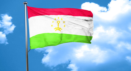 Tajikistan flag waving in the wind