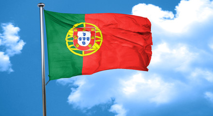 Portugal flag waving in the wind