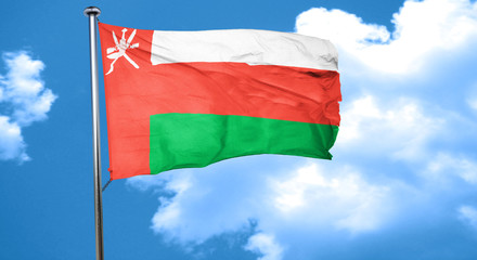 Oman flag waving in the wind