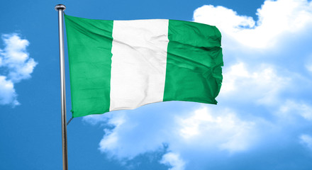 Nigeria flag waving in the wind