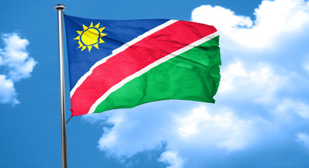 Namibia flag waving in the wind