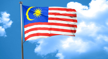 Malaysia flag waving in the wind