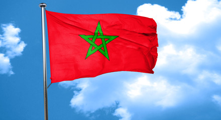 Morocco flag waving in the wind