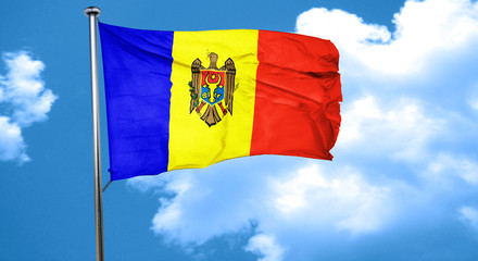 Moldova flag waving in the wind