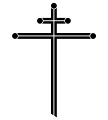 Ornamental catholic cross, vector illustration.