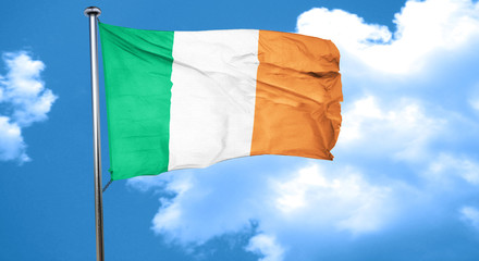 Ireland flag waving in the wind