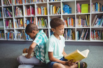 Little boys reading books