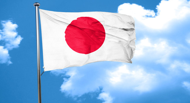 Japan flag waving in the wind