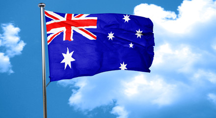 Australia flag waving in the wind