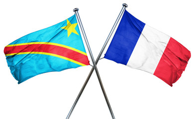 Democratic republic of the congo flag  combined with france flag