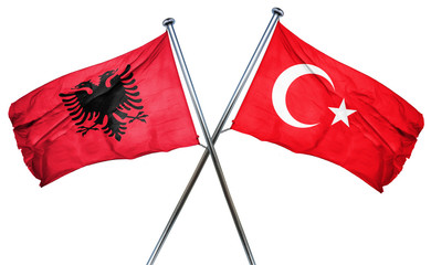 Albania flag  combined with turkey flag © Argus