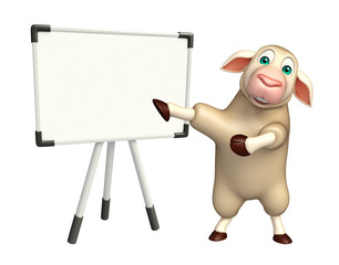 cute Sheep cartoon character with board