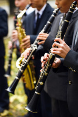 Fototapeta premium group of musicians playing the clarinet.
