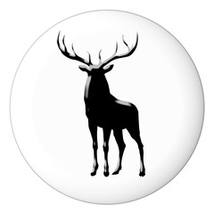 Black silhouette of a deer. Hunting illustration