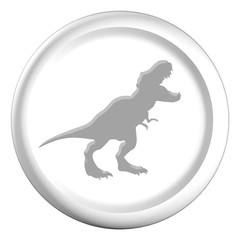 Dinosaur. Raptor tyrannosaurus monster  black silhouette