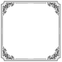 Black square decorative frame with vignettes.  