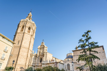 Fototapeta na wymiar View of the Saint Mary's Cathedral of Valencia. Spain