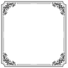 Black square decorative frame with vignettes.  