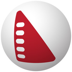 Red Set Square icon on white ball