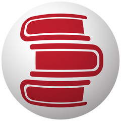 Red Books icon on white ball