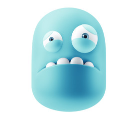 Sorry Emoticon Face. 3d Rendering.