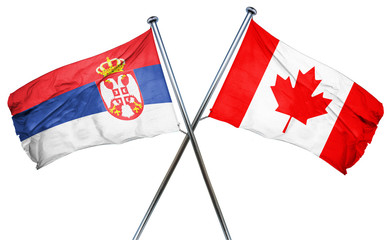 Serbia flag  combined with canada flag