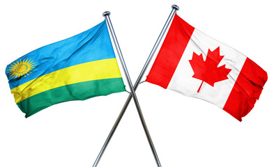 Rwanda flag  combined with canada flag