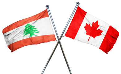 Lebanon flag  combined with canada flag