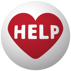 Red Defibrillator  icon on white ball