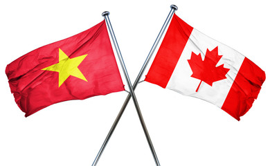 Vietnam flag  combined with canada flag