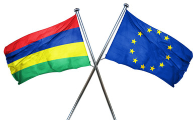 Mauritius flag  combined with european union flag