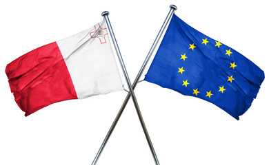 Malta flag  combined with european union flag