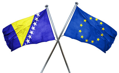 Bosnia and Herzegovina flag  combined with european union flag