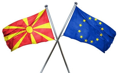 Macedonia flag  combined with european union flag
