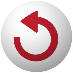 Red Undo icon on white ball