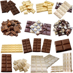 Chocolate bar on a white background.