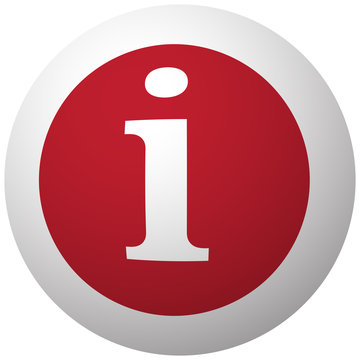 Red Information icon on white ball
