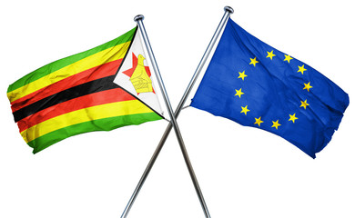 Zimbabwe flag  combined with european union flag