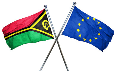 Vanatu flag  combined with european union flag