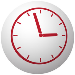 Red Clock icon on white ball