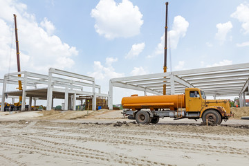 Side view of the old heavy water truck