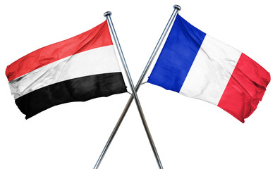 Yemen flag  combined with france flag