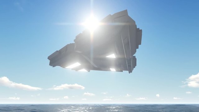UFO flies over nature