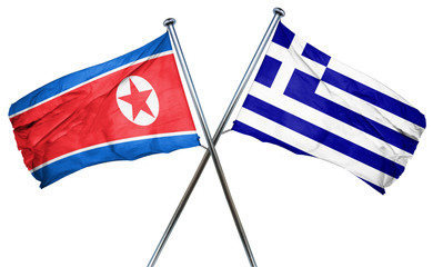 North Korea flag  combined with greek flag