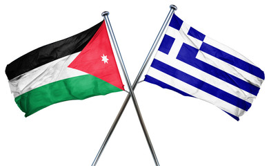 Fototapeta premium Jordan flag combined with greek flag